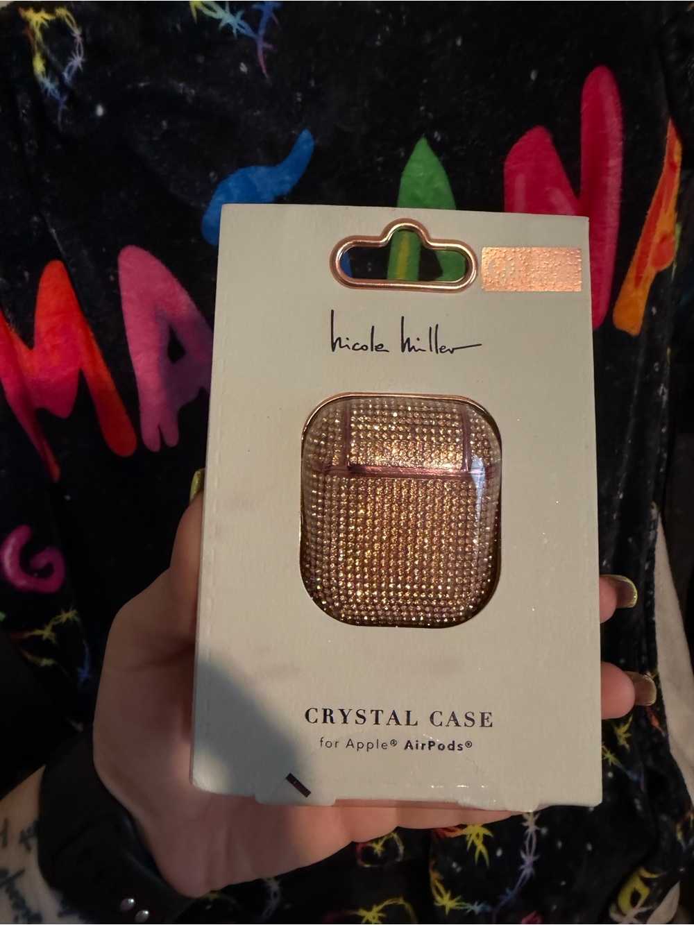 Nicole Miller Rose Gold Crystal AirPods Case